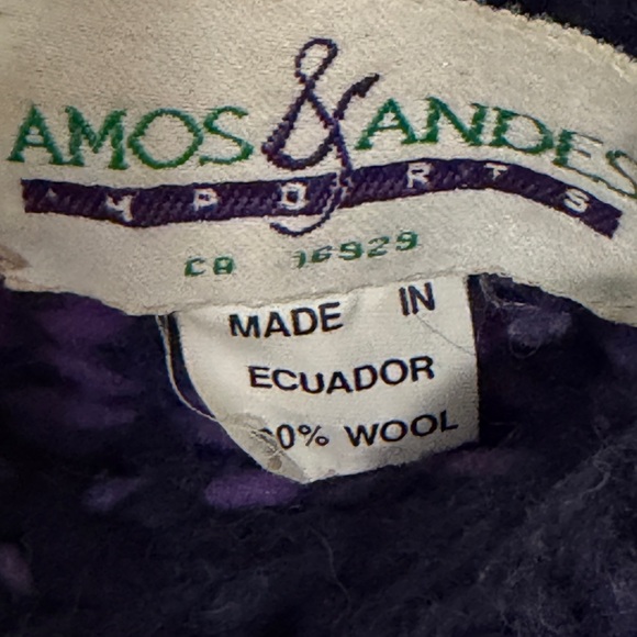 Vintage 90s 100% Wool Otavalo Knit Sweater | Chunky Fair Isle Cozy Pullover - Picture 6 of 9